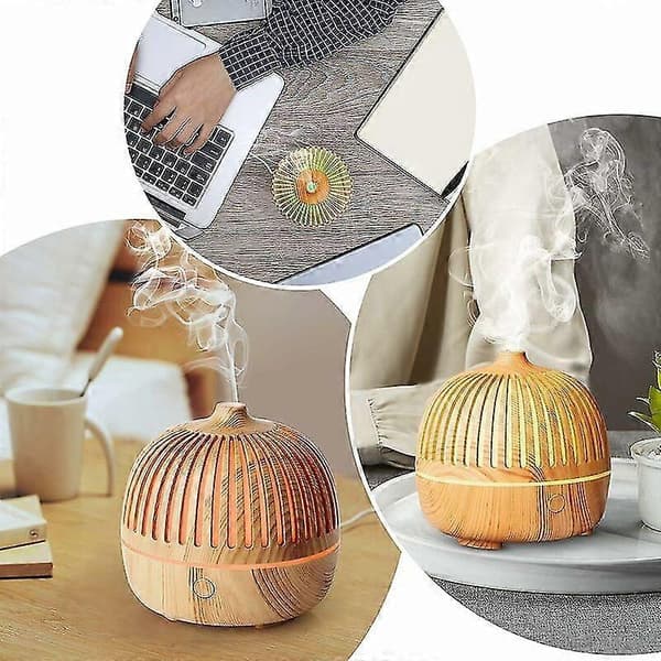 180ML USB Elektrisk Eterisk Olje Diffuser, Mini Luftfukter for Hjem, Kontor, Soverom, Auto Avstenging / 7 Fargelys / Stille