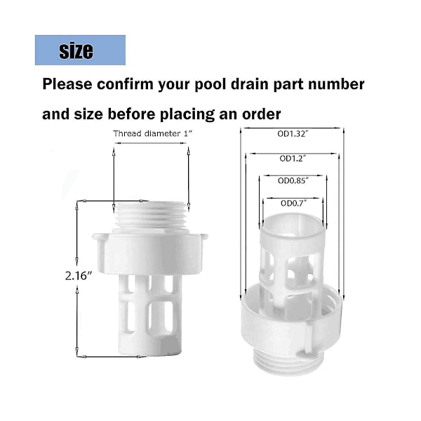 For 10184 Slange Aftapningsprop Stikkontakt Udskiftning Rund Swimmingpool / Have Slange Aftapningsprop - 2 Pak