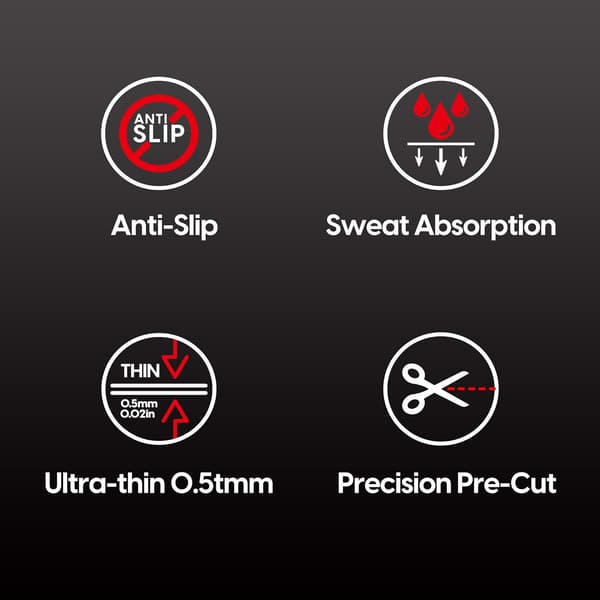 Improved Grip Stickers for Logitech G604 - Dark Grey
