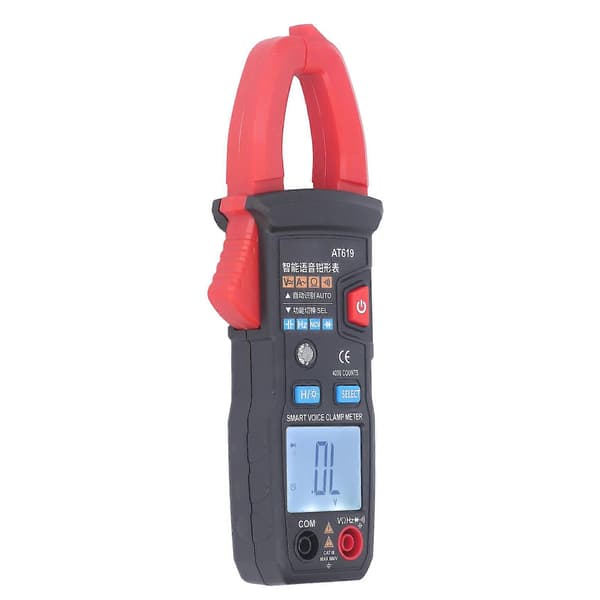 Digital Clamp Meter Automatisk Intelligent Röstmeddelande ABS Röd Multitestare för Krets