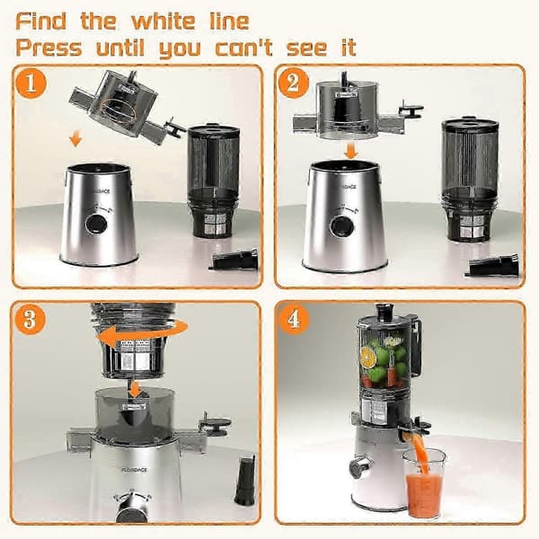 2025 Seneste Model Cold Press Juicer Slow Masticating Juicer Maskiner med 5Z til Sund Juice