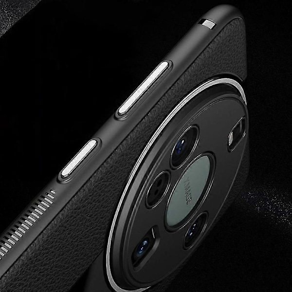 For Huawei Mate 60 Deksel Støtsikker PU Lær+TPU+Akryl Telefon Shell - Svart