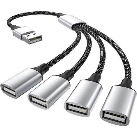 USB-splitterkabel, 1 hane till 2/3 hona, USB-C och USB-A-adapter, anslutningsförlängning