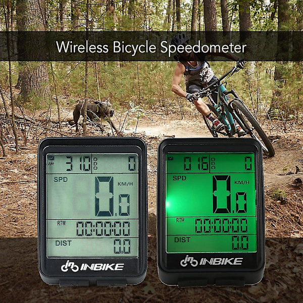 Vattentät Cykelhastighetsmätare Trådlös Cykelcomputer Regnsäker LCD-Skärm Multifunktionell Cykling