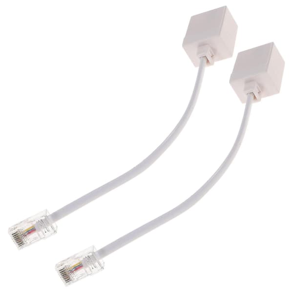 2 stk. RJ11 til RJ45 Adapter Telefon til Ethernet Adapter Telefon til Ethernet Kabel