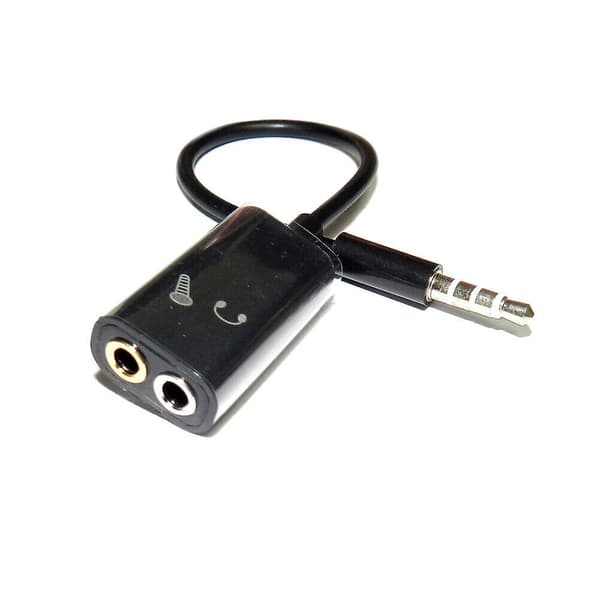 3,5 mm Audio Headset Mic Y-Splitter Kabeladapter Mikrofon Høretelefon Splitter