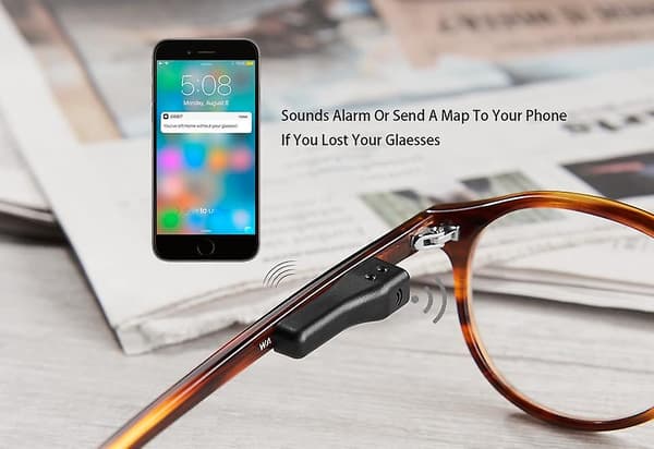 Ny Brillelokalisator Bluetooth GPS-tracker for å Finne Briller Smartphone App Brillefinner
