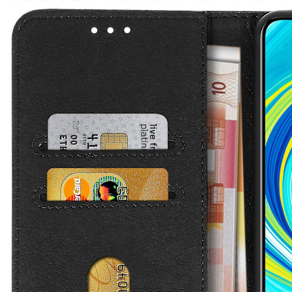 Lompakkokotelo, magneettikannella ja jalustalla Redmi Note 9 Pro Max/9 Pro/9S -puhelimille