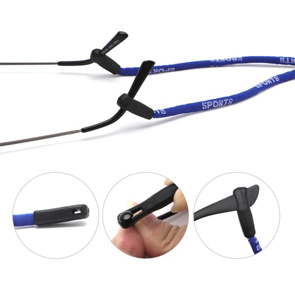 Justerbare brillesnorer - Svart / Blå, 2-pakning
