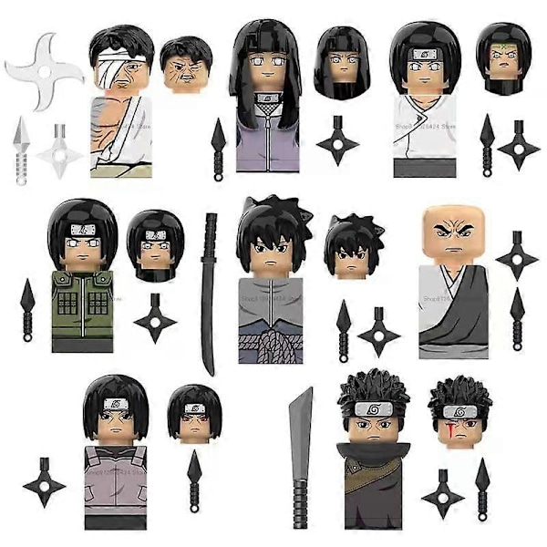 Mini Naruto Sasuke Kakashi Akatsuki Byggeklodser Sæt Anime Tegneserie Actionfigurer Samlingsklodser Legetøj Julegaver-FARVE: 8pcs set3