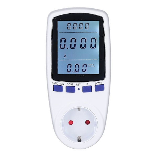 Wattmeter Multifunksjonell Ampere Kilowattmeter Bakgrunnsbelyst Display Strømforbruksmonitor