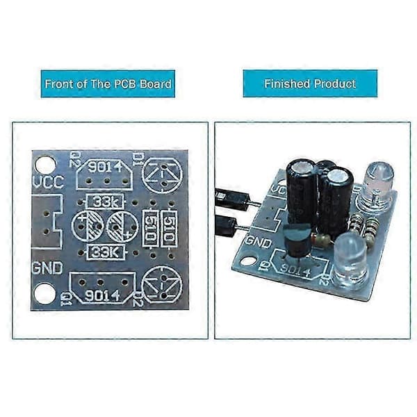 4-delars set 5mm LED-blixt DIY-kit Elektronisk startkit PCB-krets lödningsfärdigheter inlärning träningskit NY