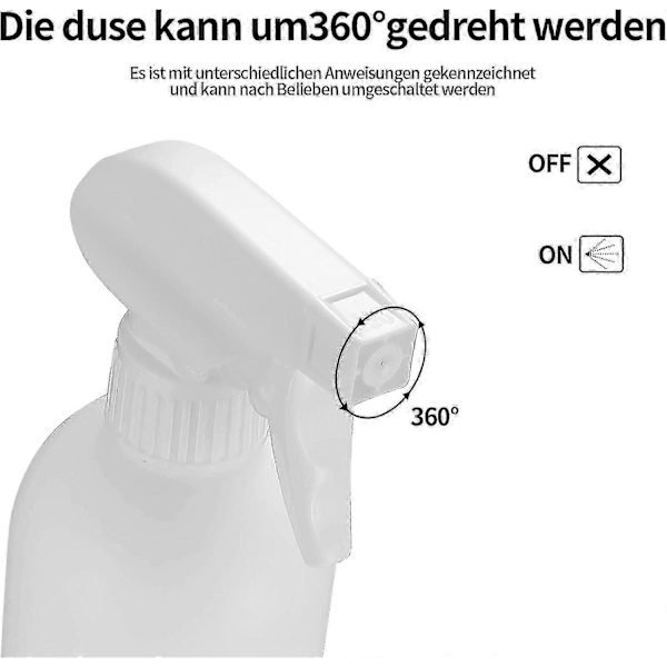 3 st 500 ml Sprayflaskor, Tomma Vattensprayflaskor för Växter, Återfyllningsbara Trycksprutor i Plast - Vit Edi