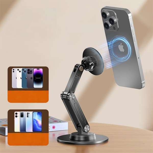 Magnetic Tablet Stand Compatible with iPad - Aluminum Alloy, 360° Rotating, Foldable