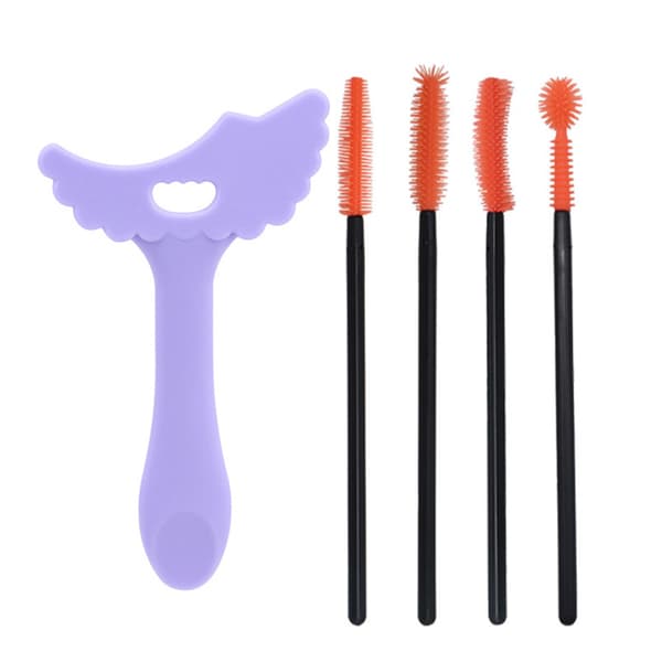 Silikoniset ripsiharjat 4 kpl, 1 Eyeliner-sapluuna
