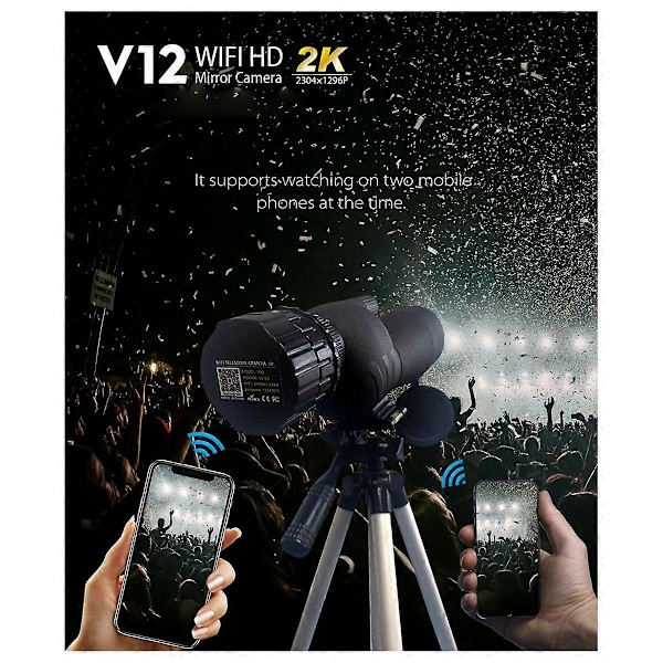 2K 4 Million High-Definition WiFi Elektroniske Okularer, Teleskoper, Fuglekiggeri og Andet Generelt-
