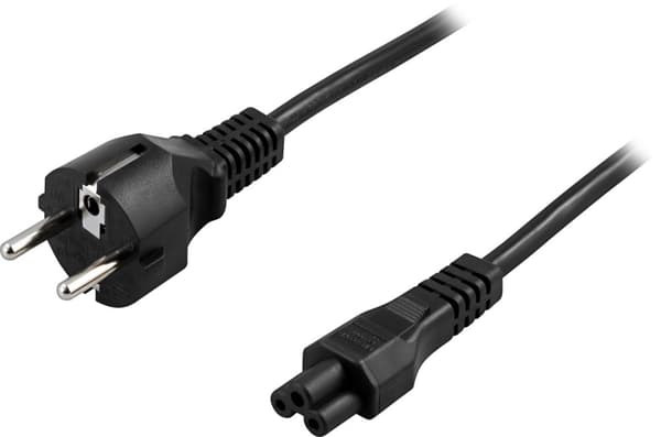 Laitekaapeli suora CEE 7/7 & IEC C5 0,2m musta