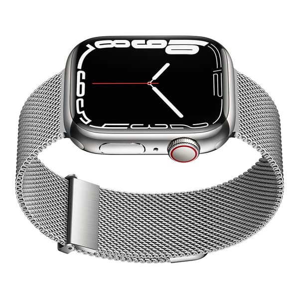 Grafiitinharmaa Milanese Loop -ranneke Apple Watchille, hopea L