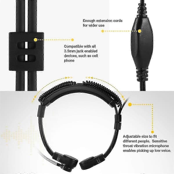 Halsmikrofon Headset med Finger PTT for Android Smartphones