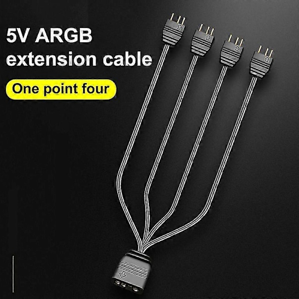 Coolmoon Argb Jakaja 5v 3 Pin 1 - 4 Universaali 33.5cm Emolevyn Argb Jatkojohto Suojatulppa Työpöydän Kaesille