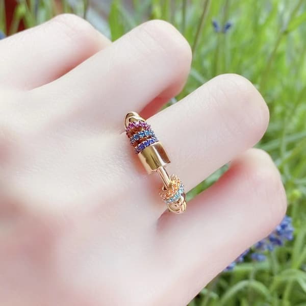 Anti-stressring med roterbara pärlor Flerfärgad 18,2 mm