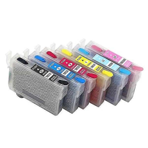 Högkvalitativ T0821 bläckpatron för Epson Stylus R270 R390 Rx590 T50 Tx700w Tx800w Tx720 Tx700 Tx800 Rx610 skrivare, påfyllningsbar med chip