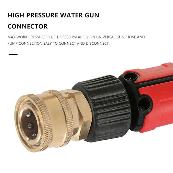 Adapter sæt til højtryksrenser, hurtigkobling, M22 14mm drejelig til M22 metrisk fitting, M22-14 drejelig + 3/8 stik, 3/8 hurtigkobling + M22 han hurtigkobling