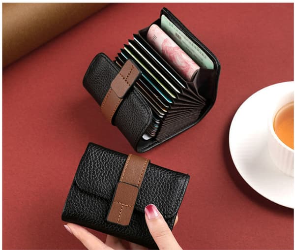 New Card Holder Wallet with 18 Compartments Black