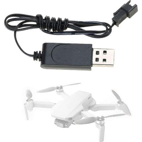 USB-ladekabel for 3,7V 500mAh batteri med LED-ladeindikator