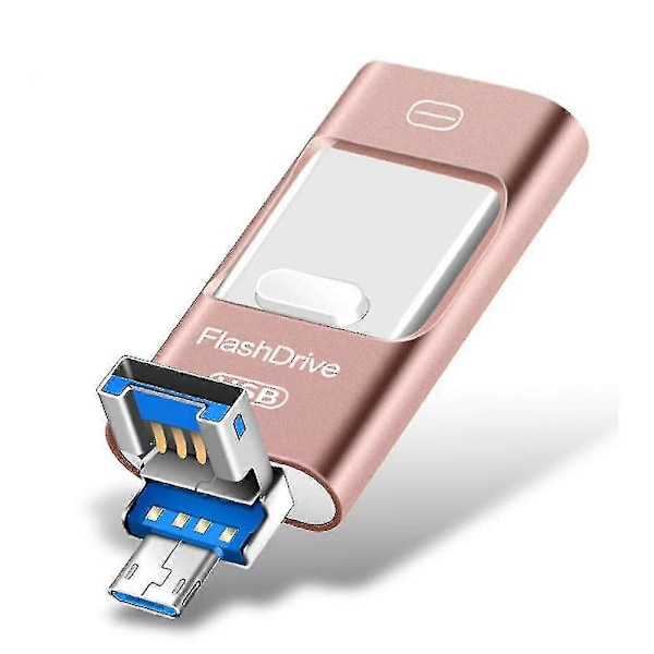 Salamanteramuisti iPhoneille 128 Gt, 4-in-1 USB C-muotoinen muistitikku, kuvattikku ulkoinen tallennustila peukaloasema iPhoneille iPadille Android-laitteille tietokoneelle