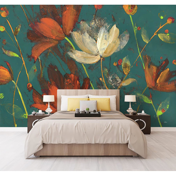 Soveværelse stue vægmaleri blomst tapet lærred stort vægmaleri 150*100cm ikke-selvklæbende