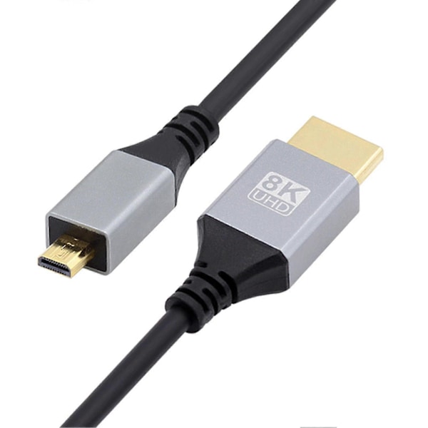 8K 60Hz Micro HDMI-kompatibel till HDMI-kompatibel Tvåvägs Videoadapterkabel Värddatorkabel Plug And Play Flexibel