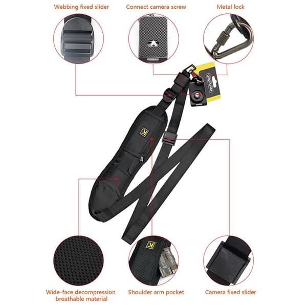 Camera Shoulder Strap for Quick Photography - Comfortable and Secure Single Shoulder Strap for DSLR and Mirrorless Cameras