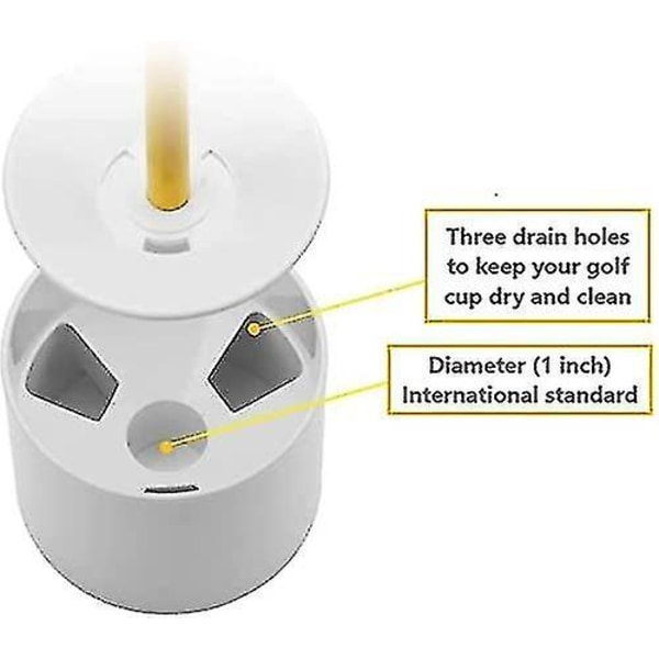 Golf hul putting kop til øvelse putting green | Sæt med 2 golf kopper - Overholder USGA-regler, ABS elfenbenshvid, dimension 4\" dybde, diameter 4 1
