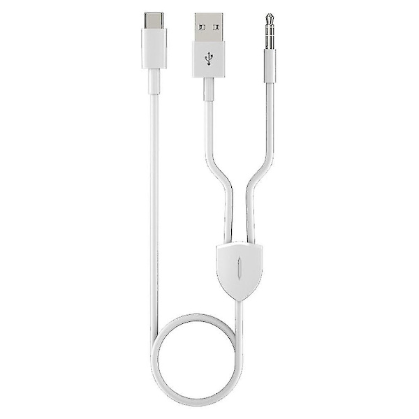 2-i-1 Type-C Bil Audiokabel 1 Split 2 Type C Til USB A 3,5 mm Aux Kabel