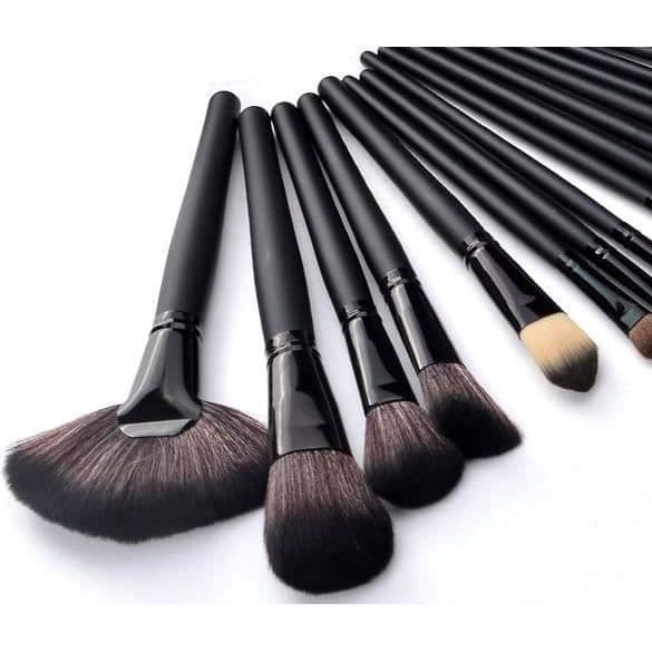 24-dele professionelt makeupbørstesæt, makeupsæt med toilettaske
