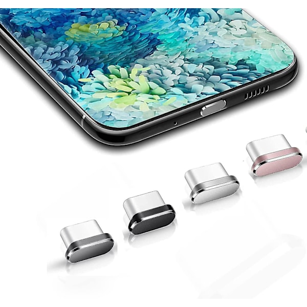 Usb C Pölysuojat, 4 kappaletta Type C Pölysuoja Matkapuhelimille Usb Type C Latausportin Suojakuori Älypuhelimille