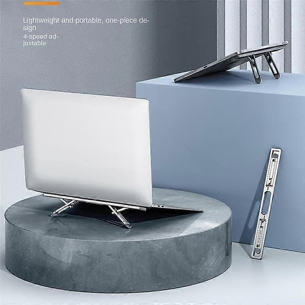 Vertikalt laptopställ i aluminium för Pro, justerbart fäste, hopfällbart, bärbart notebookställ, grått