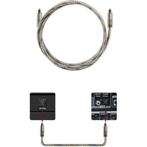 Fiberoptisk kabel för soundbars, hemmabiosystem, TV-apparater och spelare - Längd 2 meter