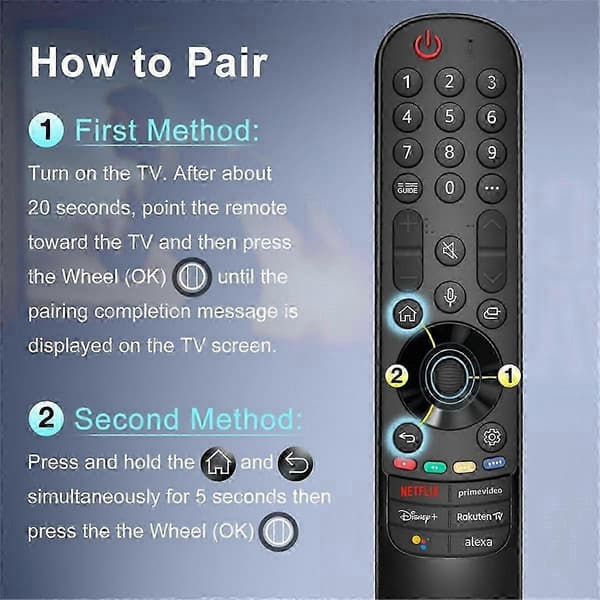 Erstatningsfjernkontroll AKB76039901 MR22GA/MR22GN Magic for Smart TV 2022, med peker- og stemmefunksjon