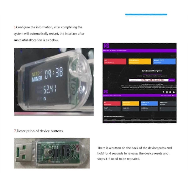Lucky Miner V3 Lydløs Minermaskine USB Mining Maskine 74KH/S LV03 Mini Hjemmeminermaskine Asic Min