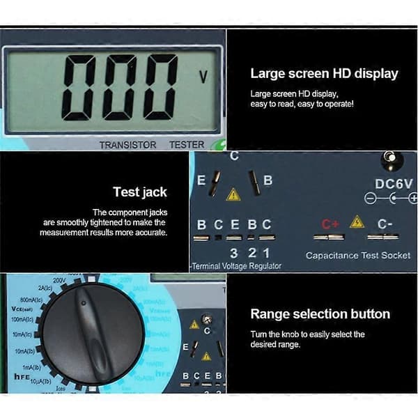 DY294 Digital istor DC Parameter Tester Felteffekt Rør Tester Multifunksjonell Halvleder T