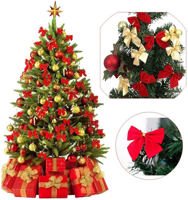 Christmas Bows Christmas Decoration Red 12-pack