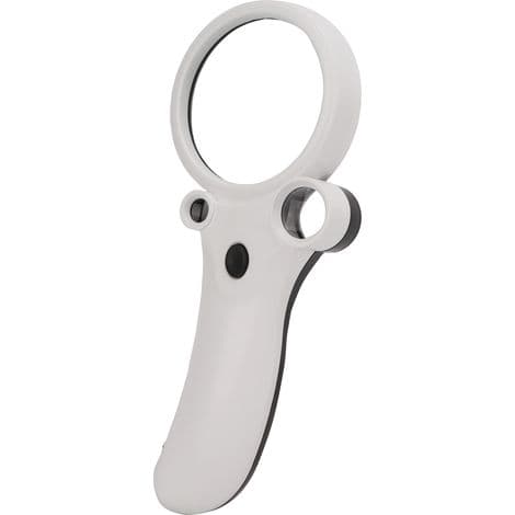 Högupplöst förstoringsglas med zoom och extra belysning, bärbart hemförstoringsglas 2,5x/25x/55x.