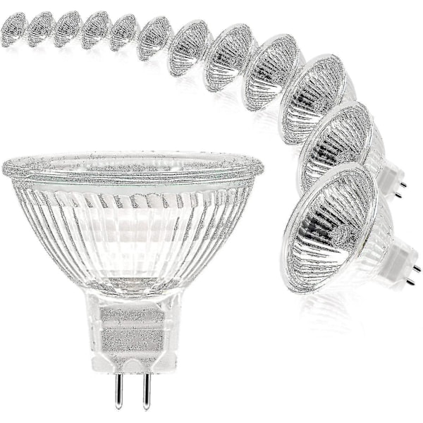 MR16 Spot-pære, 12v 20w pære, GU5.3 pære Dæmpbar, 2-bens halogenlamper varm hvid 2700k, pakke med 12 (mr16-20w-12p) [xh]