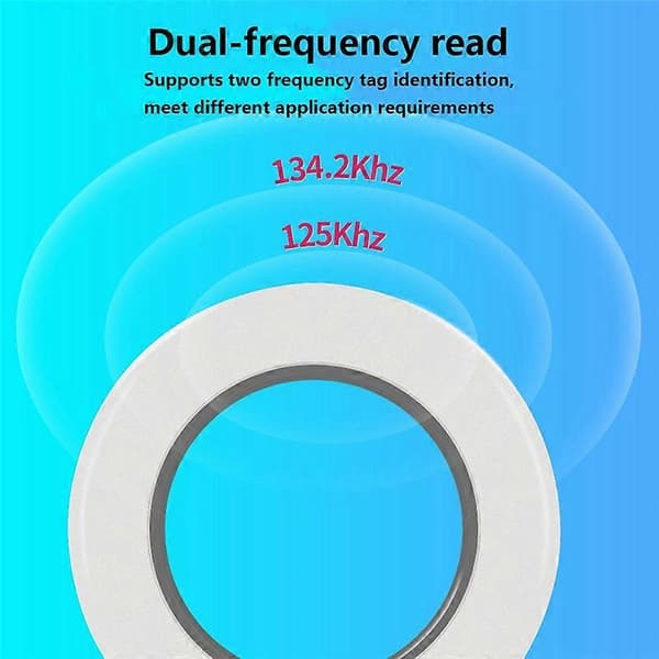 Djurmärkesläsare USB 134.2K Dubbelfrekvens Pet Chip Reader Djurchipsläsare Svart