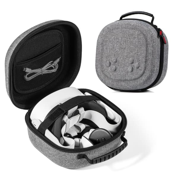 Meta Quest 3-deksel - VR-hodesett kompatibelt med Meta Quest 3S/3/2 og Vision Pro - Grå