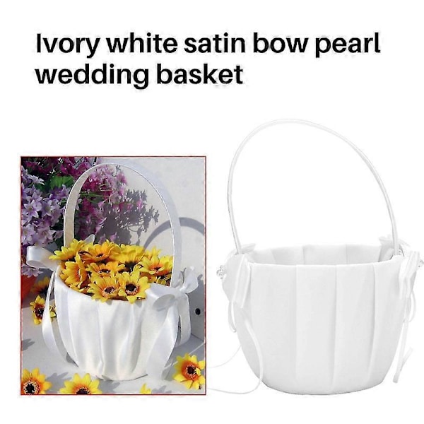 Faux Perle Blomst Bryllup Blomsterpike Kurv Sløyfe Dekor
