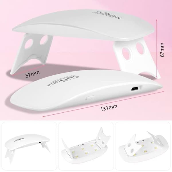 Mini UV-nagellampa - 6W - Vikbar design - Låg värme - Lätt att bära