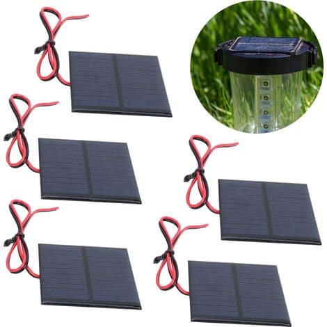 Poly-krystallinske solpaneler 5.5V 0.6W med 30 cm kabler til batterioplader